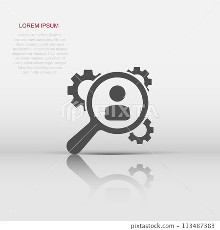 Human resources, recruitment, HR management vector icon in flat style. Business agreement illustration on white isolated background. Communication business concept. Human resources, recruitment, HR management vector icon in flat style. Business agreement illustration on white isolated background. Communication business concept. 113487383