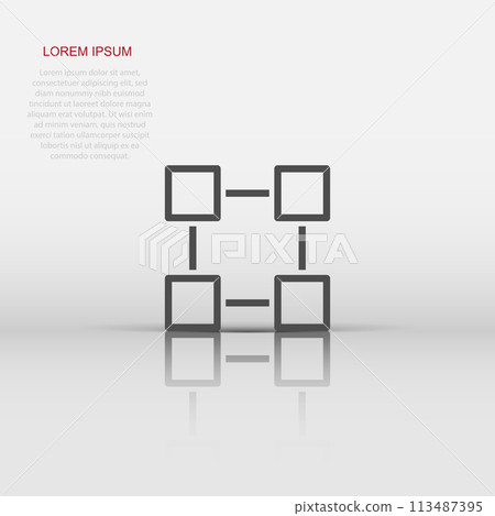 Blockchain technology vector icon in flat style. Cryptography cube block illustration. Blockchain algorithm concept. Blockchain technology vector icon in flat style. Cryptography cube block illustration. Blockchain algorithm concept. 113487395