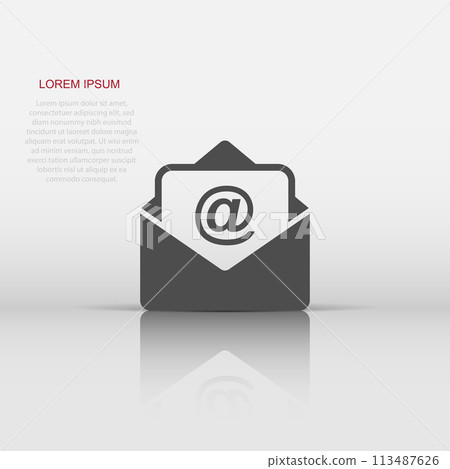 Mail envelope icon in flat style. Email message vector illustration on white isolated background. Mailbox e-mail business concept. Mail envelope icon in flat style. Email message vector illustration on white isolated background. Mailbox e-mail business concept. 113487626