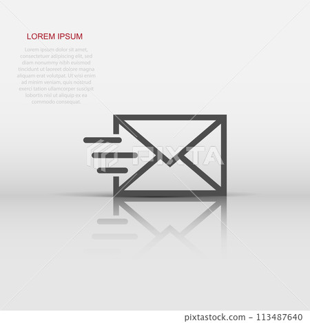 Mail envelope icon in flat style. Email message vector illustration on white isolated background. Mailbox e-mail business concept. 113487640