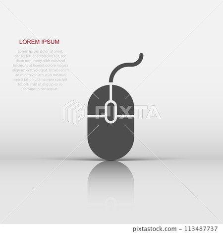 Computer Mouse icon. Vector illustration. Business concept mouse cursor pictogram. 113487737