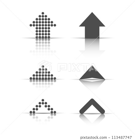 Set arrows icon. Vector illustration. Business concept arrow dotted and flat pictogram. 113487747