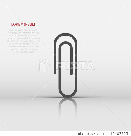 Paper clip attachment vector icon. Paperclip illustration on white isolated background. Attach file business document. Paper clip attachment vector icon. Paperclip illustration on white isolated background. Attach file business document. 113487805