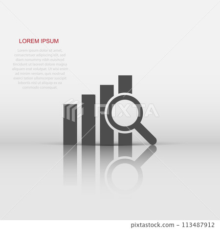Financial forecast icon in flat style. Business analysis illustration on white isolated background. Analytics financial forecast sign concept. Financial forecast icon in flat style. Business analysis illustration on white isolated background. Analytics financial forecast sign concept. 113487912