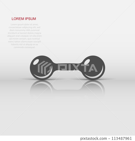 Dumbbell fitness gym in flat style. Barbell illustration on white isolated background. Bodybuilding sport concept. Dumbbell fitness gym in flat style. Barbell illustration on white isolated background. Bodybuilding sport concept. 113487961