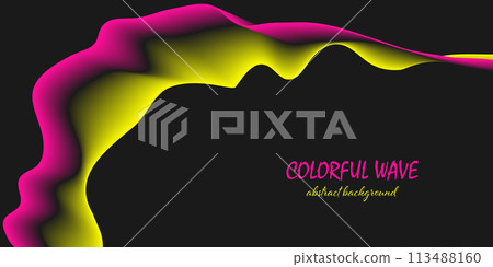 Colorful gradient wave. Abstract color shape with color change. creative template for interior design, posters, banners, covers and prints Colorful gradient wave. Abstract color shape with color change. creative template for interior design, posters, banners, covers and prints 113488160