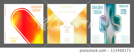 Colorful gradient with blur elements. A template for a modern cover, banner and title page. An idea for the corporate design of a brochure, report, booklet or presentation. Attractive style 113488171