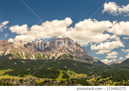 Dolomiti Alps in Alta Badia landscape view 113488272
