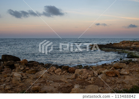 Rocky bay of the Mediterranean sea, Sicily, Italy Rocky bay of the Mediterranean sea, Sicily, Italy 113488842