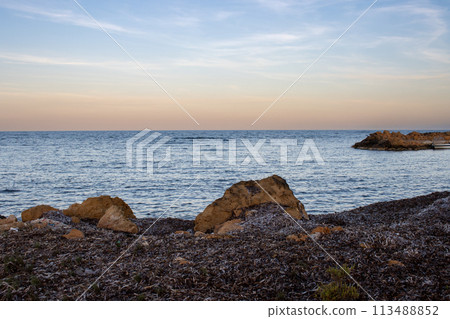 Rocky bay of the Mediterranean sea, Sicily, Italy Rocky bay of the Mediterranean sea, Sicily, Italy 113488852