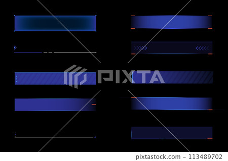Vector illustration. Set of blank borders for information, graphs, charts. Bars with negative space to insert young information. Vector illustration. Set of blank borders for information, graphs, charts. Bars with negative space to insert young information. 113489702