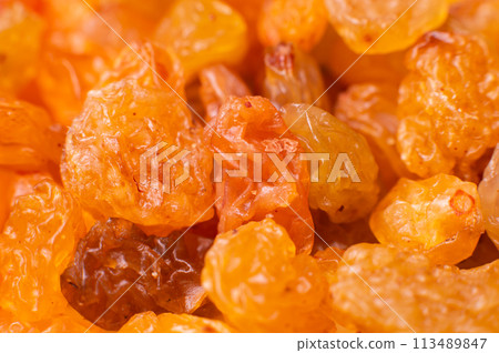 Delicious raisins sold at an food market. Dried fruits Delicious raisins sold at an food market. Dried fruits 113489847