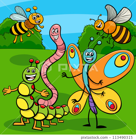 cartoon insects funny animal characters group cartoon insects funny animal characters group 113490315