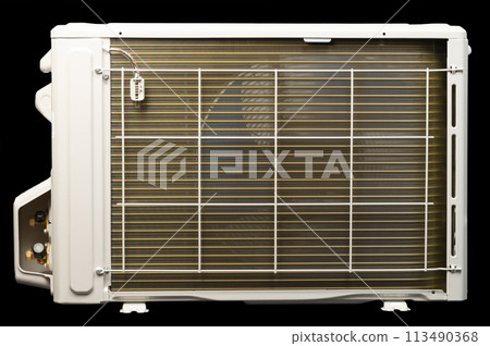Air conditioner outside unit rear view Air conditioner outside unit rear view 113490368