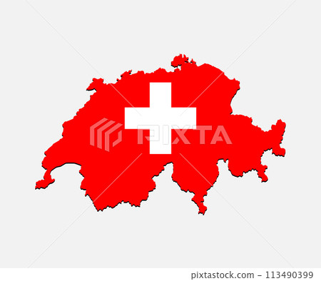 Vector map Switzerland made flag, Europe country Vector map Switzerland made flag, Europe country 113490399