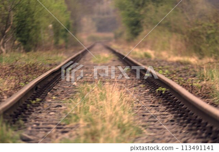 railway track in the fog railway track in the fog 113491141