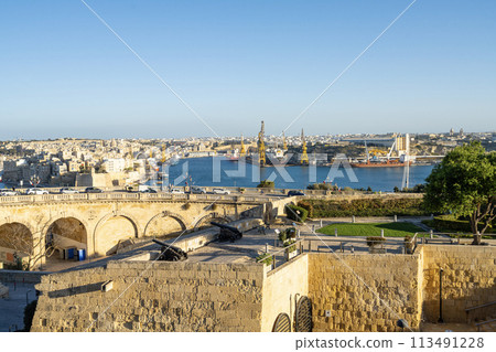 Panoramic view of Valletta, Malta 113491228