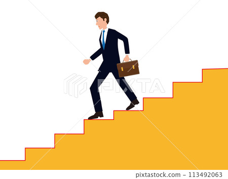 一位商人正走下樓梯。 113492063