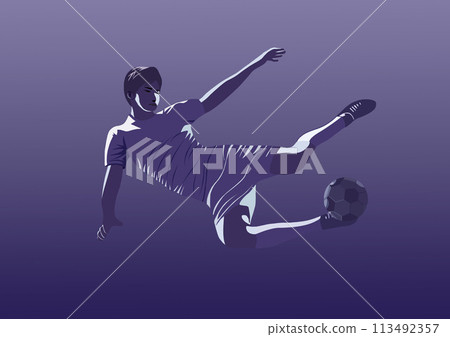 男子足球排球射門的插圖 男子足球排球射門的插圖 113492357