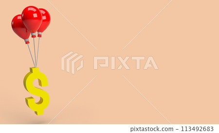 The dollar symbol and balloon for Business concept 3d rendering. The dollar symbol and balloon for Business concept 3d rendering. 113492683