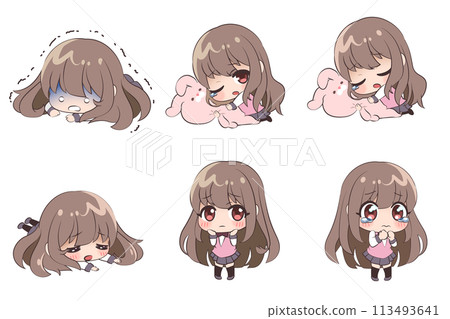 迷你人物_憂鬱女孩_XL 113493641