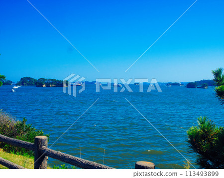 Matsushima, one of Japan's Three Most Scenic Views (Summer, Miyagi Prefecture) Matsushima, one of Japan's Three Most Scenic Views (Summer, Miyagi Prefecture) 113493899