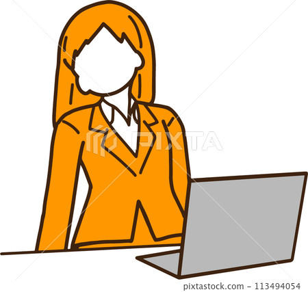 一位女商人厭倦了在電腦上工作的插圖 一位女商人厭倦了在電腦上工作的插圖 113494054