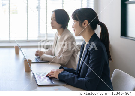 woman having a meeting in the office woman having a meeting in the office 113494864