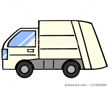 Simple garbage truck illustration material 113494880