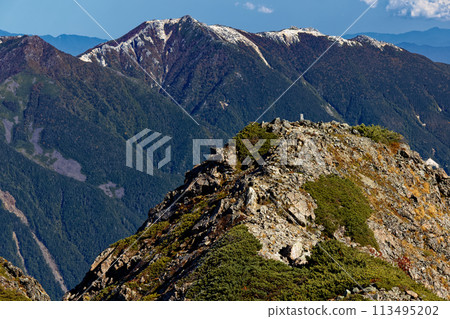 Mount Houou, Mount Kannon, and Mount Yakushi seen from Mount Senjo in the Southern Alps 113495202