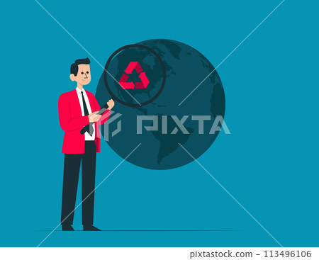 Business person with environmental audit vector concept 113496106