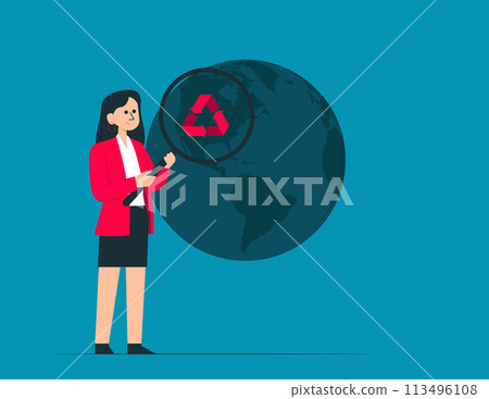 Business person with environmental audit vector concept 113496108