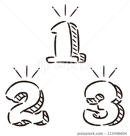 簡約時尚的第一名、第二名、第三名排名零件套裝(黑白) 簡約時尚的第一名、第二名、第三名排名零件套裝(黑白) 113496604