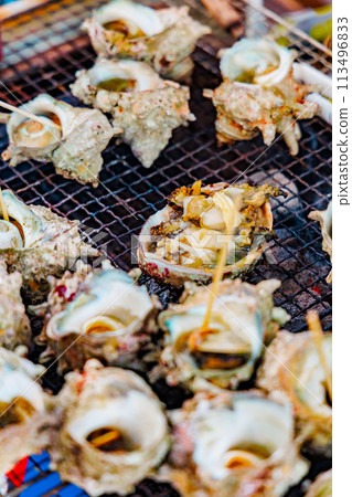 Hamayaki on the Yobuko Morning Market Street 113496833