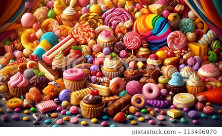 Lots of colorful sweets Lots of colorful sweets 113496970