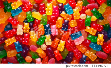 彩色泰迪熊形狀軟糖 彩色泰迪熊形狀軟糖 113496972