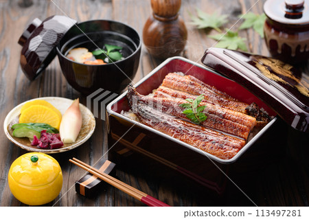 Luxurious and satisfying eel rice bowl Luxurious and satisfying eel rice bowl 113497281