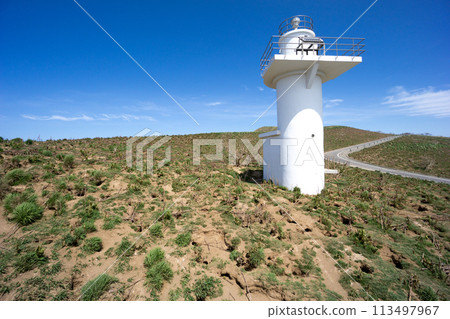 Akaiwasaki Lighthouse stands in the breeding grounds of the Auklets on Teuri Island. Akaiwasaki Lighthouse stands in the breeding grounds of the Auklets on Teuri Island. 113497967