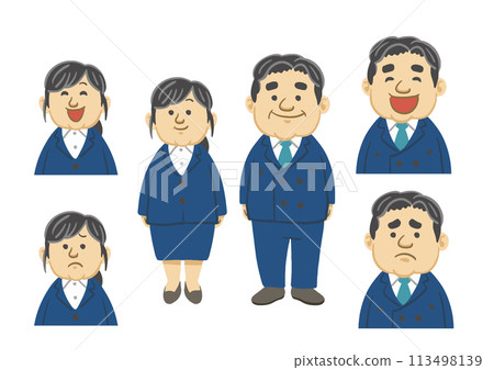 穿著西裝的端莊男女插畫集 穿著西裝的端莊男女插畫集 113498139