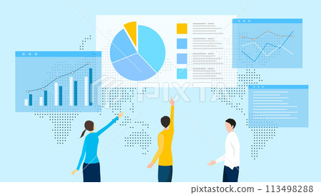 Business person analyzing data 113498288