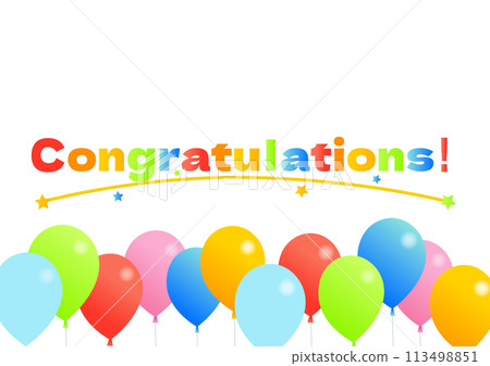 彩色氣球和祝賀的插圖 彩色氣球和祝賀的插圖 113498851