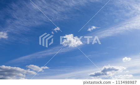 許多白雲在藍天上流動 許多白雲在藍天上流動 113498987