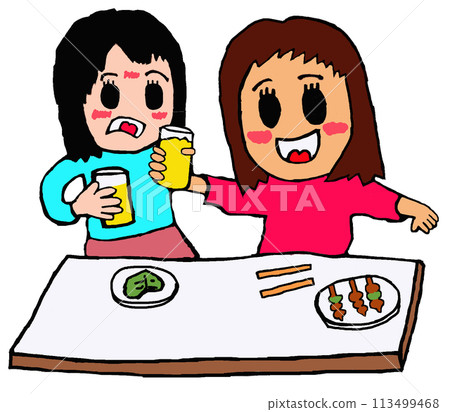 一個女人在酒吧度過了一個女孩之夜 一個女人在酒吧度過了一個女孩之夜 113499468