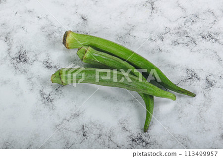 Raw organic natural okra vegetable 113499957