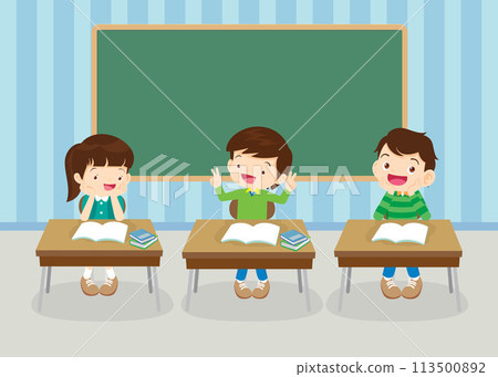 students and teacher in classroom 113500892