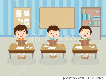 students and teacher in classroom 113500924