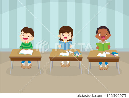 students and teacher in classroom students and teacher in classroom 113500975