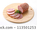 Image of roast ham presentation / Image of delicious roast ham cut 113501253