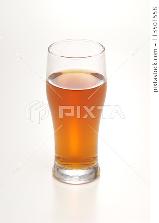 Oolong tea in a glass on a white background / Image of oolong tea in a glass 113501558