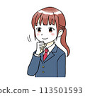 Watercolor illustration of a female student nodding 113501593